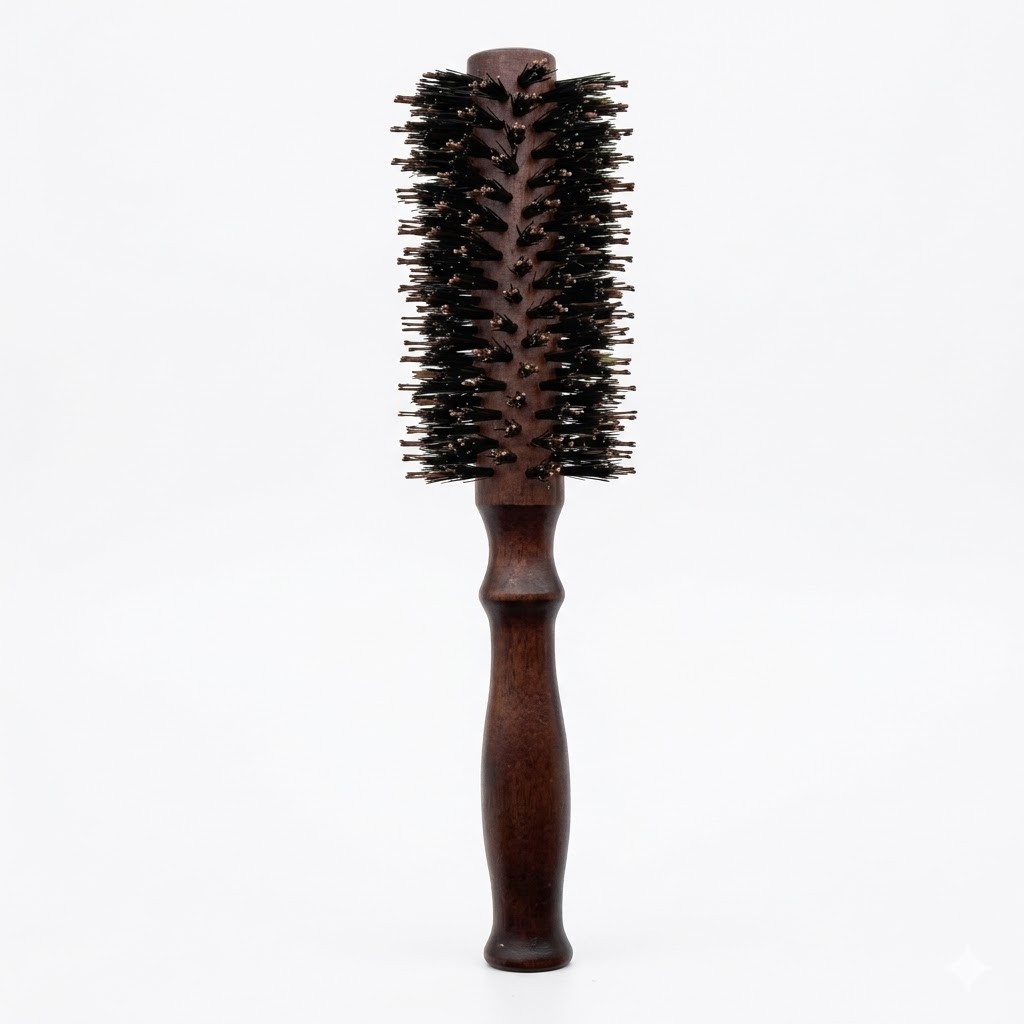 Round beard brush